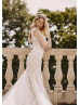 Cap Sleeves Ivory Lace Tulle Anniversary Wedding Dress